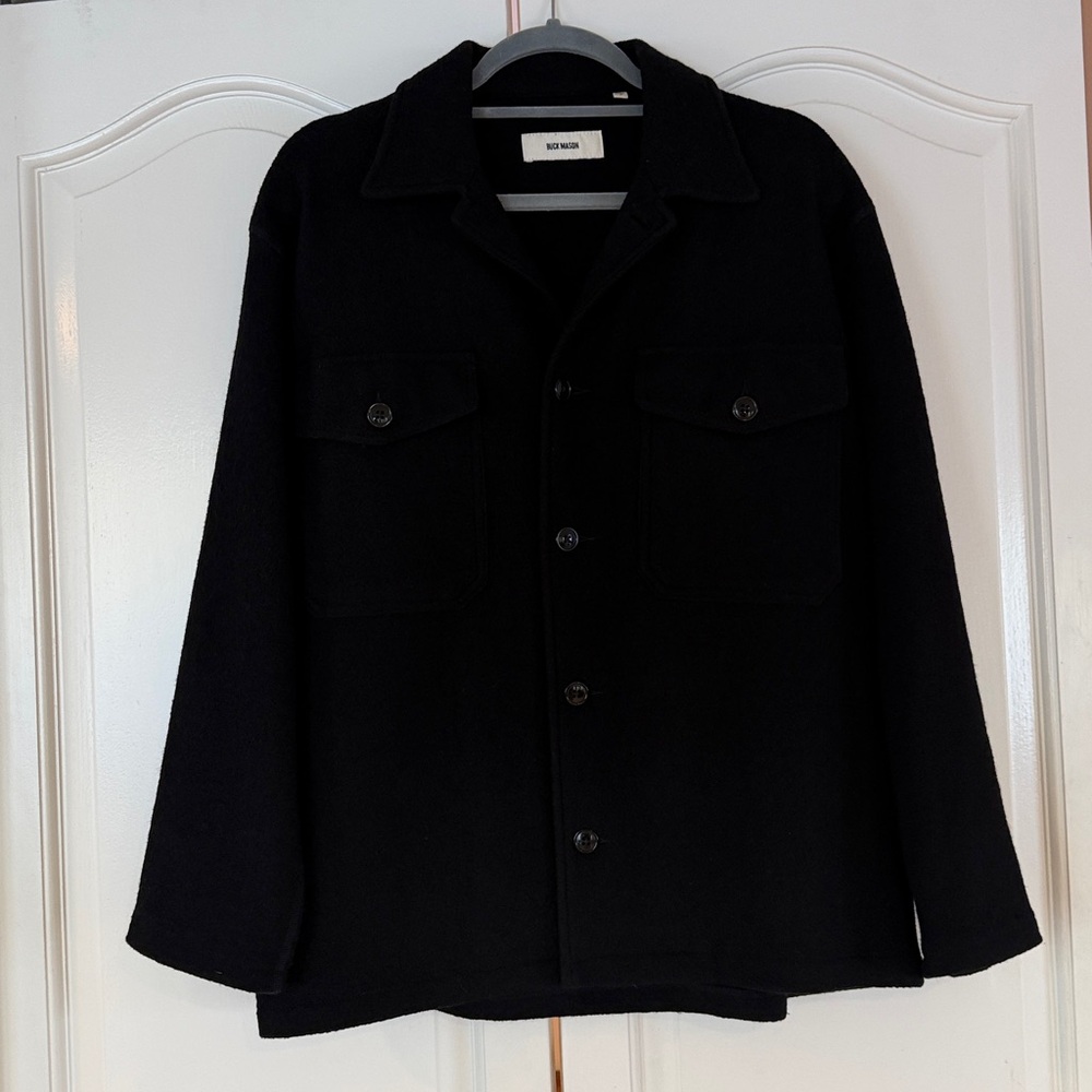 Buck Mason Women’s Black Wool Shirt Jacket “Shacket” - SZ M
